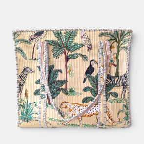 Large Quilted Tote Bag - Cream