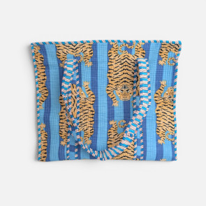 Large Quilted Tote Bag - Blue