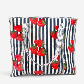 Large Quilted Tote Bag - White