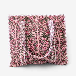 Large Quilted Tote Bag - Pink