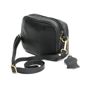 Pebbled Leather Camera Bag Black