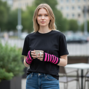 Long Knitted Glove Pink