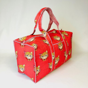Quilted Duffle Bag - Red