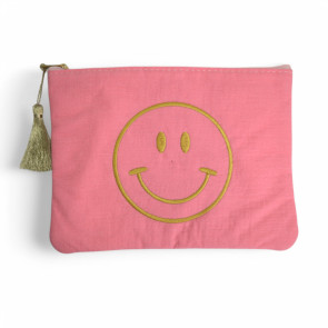 Smiley Make Up Bag Pink