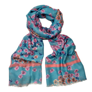 Colourful daisy flower pale blue