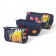 Night Bloom Set Of 3 Make Up Wash Bag Blue