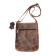 Leather Flat Messenger Bag Brown