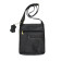 Pebbled Leather Flat Messenger Bag Black