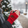 Christmas Fingerless Gloves Red