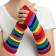 Rainbow striped Long Glove 